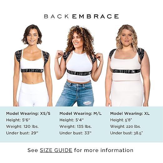 BackEmbrace Posture Corrector for Women and Men - Made in USA - Slim and Adjustable Shoulder Brace - Back Brace for Back Pain Relief - Pink Pebble XL
