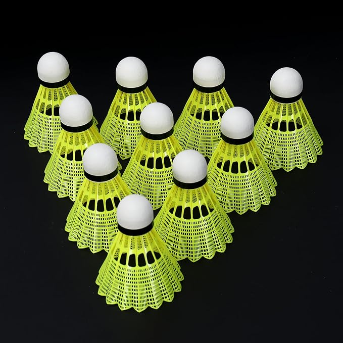 kunli Badminton Birdies 12 PCS, Nylon Badminton Shuttlecocks with Stability Durability for Baseball Batting Practice Training, Medium Or High Speed Birdie Balls