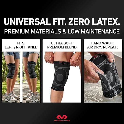 McDavid MD5113-01-35 Knee Sleeve / 4-Way Elastic Black Adult-XL