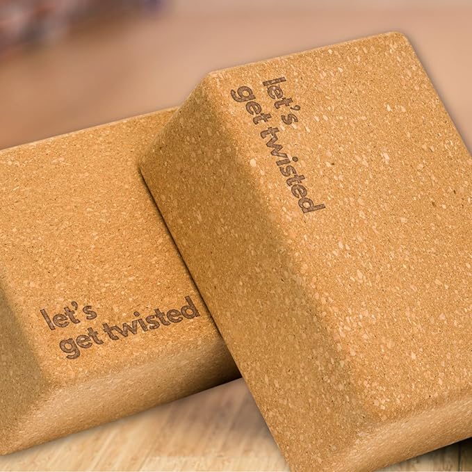 Cork Yoga Blocks 2 Pack – High Density Non Slip with Select Cork Grain for Chip-Resistant Durability | Extra Thick 4” for Support & Stability | Natural, Smooth, and Crumble Free | Body By Yoga
