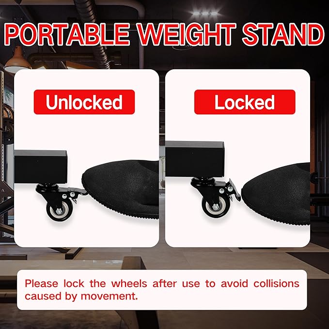 ZUKAM Upgraded Movable Olympic Weight Plate Rack with Wheel for 2-Inch Bumper Plates Weight Storage, Stores up to 800lbs of olympic weight plate, Sold in pairs