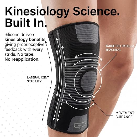 Kinesiology Knee Compression Sleeves - Professional Knee Support Braces for Men and Women for Joint Pain Relief, Swelling, ACL, MCL, FSA and HSA Approved (White, Large)
