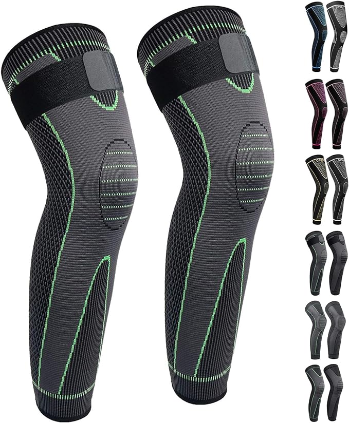 Full Leg Sleeves Long Compression Leg Sleeve Knee Sleeves Protect Leg, for Man Women Basketball, Arthritis Cycling Sport