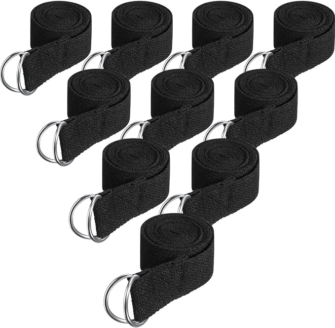 Jerify Yoga Strap for Stretching Bulk 6ft Exercise Stretch Band with Metal D Ring Adjustable Pilates Non Elastic Yoga Belt for Women Men Physical Fitness Gym Workout Dance
