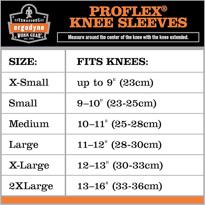 Ergodyne ProFlex 615 Knee Sleeve, Black, X-Large