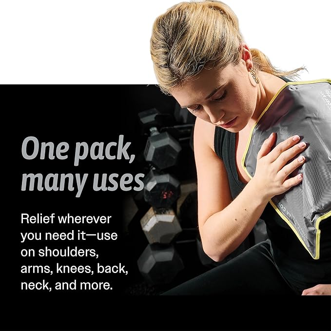 Hot & Cold Reusable Gel Packs (Large, 1 Pack) Flexible Soft Compress - Ice & Heat Therapy for Injuries, Back, Shoulder, Hip, Knee, Joint Pain, Swelling, Bruises, Post Surgery - Sport Temp