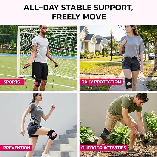 aoFIT Knee Brace for Men Women Knee Pain Meniscus Tear Arthritis Patella Dislocation Best Osteoarthritis Adjustable Compression with Memory Stabilizers for ACL MCL Breathable for Injury Recovery XL