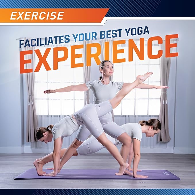 Circuit Fitness by Marcy Non-Slip Multi-Purpose Exercise Yoga Mats with Carrying Strap Multi-Thickness, Multi-Color Options