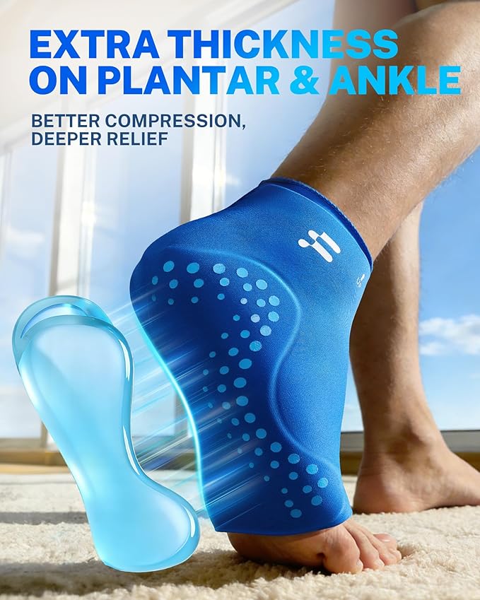 Extended Ankle Ice Pack Wrap for Sprained Ankle & Swelling Relief, 30% Longer Lasting Cold Therapy, Reusable Gel Ice Pack Sleeve for Foot Pain, Plantar Fasciitis, Achilles Tendonitis, Heel Pain, XL