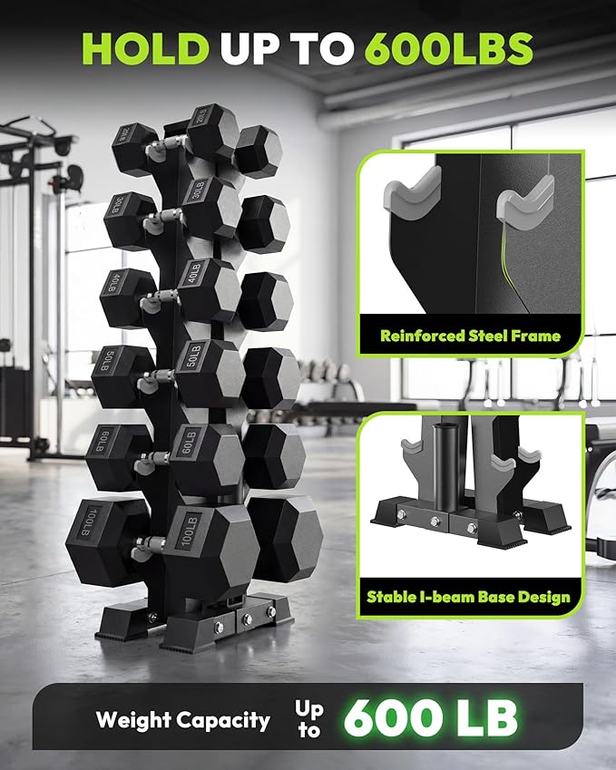 HANDBODE Dumbbell Rack A Frame Weight Rack Stand Dumbbell Weight Storage for Home Gym, Space-Saving Weight Stand for Home Gym