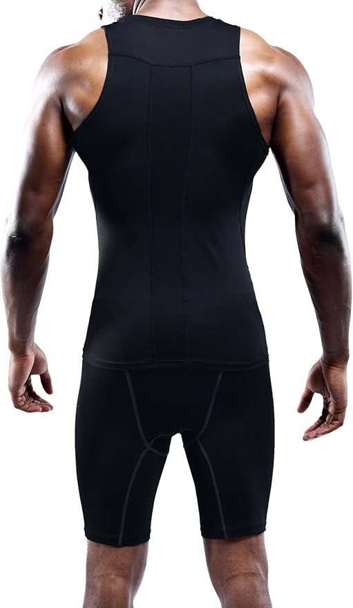 NELEUS Men's 3 Pack Athletic Compression Under Base Layer Sport Tank Top