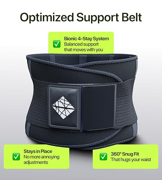 Back Brace for Lower Back Pain Relief – Adjustable Lumbar Support Belt for Women & Men, Lower Back Support for Herniated Disc, Sciatica & Heavy Lifting, Workout Back Support Brace, Size M