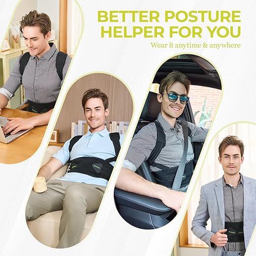 SHAPERKY Posture Corrector for Women and Men - Adjustable Upper Back Brace - Breathable Back Support straightener - Providing Pain Relief from Lumbar&Shoulder (S-M)