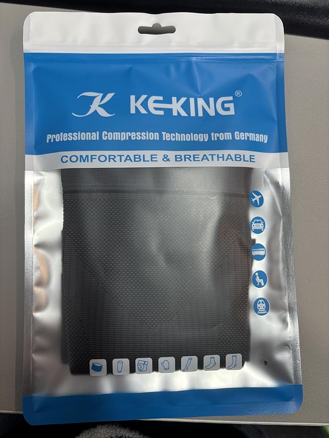 KEKING® Compression Arm Sleeves, Pair, Firm 20-30mmHg Graduated Compression Full Arm Support for Recovery, Pain Relief, Tendonitis, Golfers & Tennis Elbow Brace, Workouts Sports - Latex Free Grey 3XL