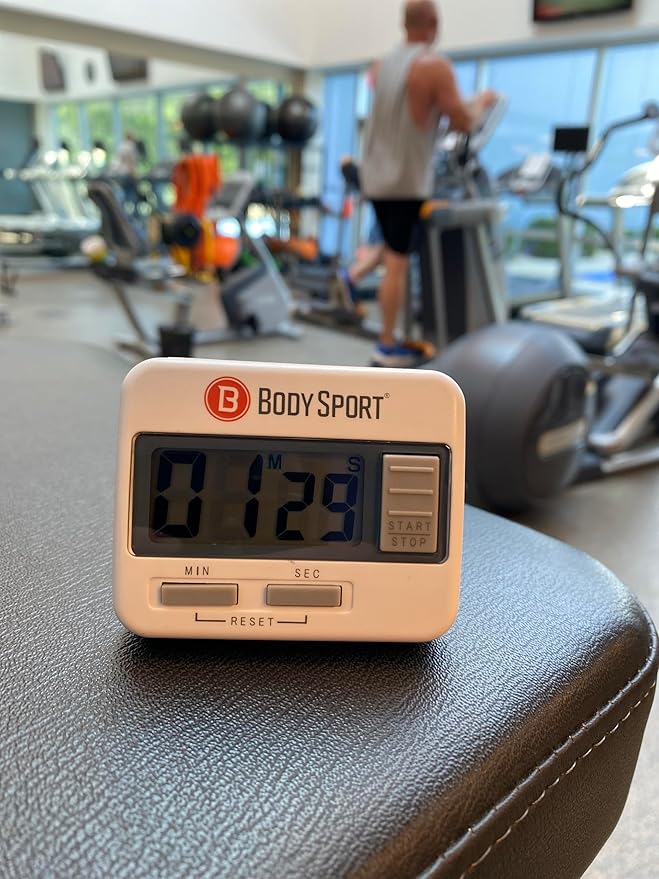 Body Sport Digital Timer Stopwatch for Fitness & Exercise Routines - Easy to Use, Battery Operated, Multifunctional Time Tracker for Home, Gym, Kitchen, Classroom, and Office Settings