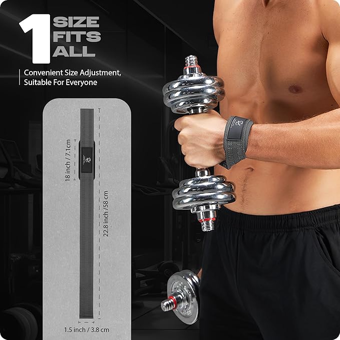 Special Essentials 2 Pack of Wrist Straps for Weightlifting - Two-Sided Anti Slip Silicone Grip & Padded Neoprene - Durable Gym Lifting Straps for Men and Women for Bodybuilding & Powerlifting