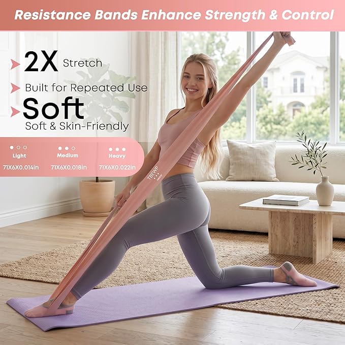 Home Pilates Kit for Women and Beginners, Pilates Ring and Ball Set with Resistance Bands, Wrist and Ankle Weights, Stretch Strap and Core Sliders and More for Full Body Toning