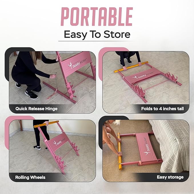 Portable Folding Exercise Bar for Barre, Balance and Ballet Home Workouts, Strong Freestanding Stable Design