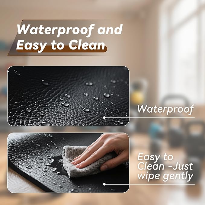 Walking Pad Mat for Carpet and Hardwood Floors, 0.24" Thick Foldable Treadmill Mat for Floor Protection, Non-Slip High Density for Bike, Elliptical, Home Gym Use