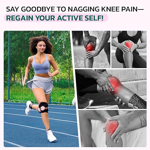 aoFIT Knee Brace for Men Women Knee Pain Meniscus Tear Arthritis Patella Dislocation Best Osteoarthritis Adjustable Compression with Memory Stabilizers for ACL MCL Breathable for Injury Recovery 3XL