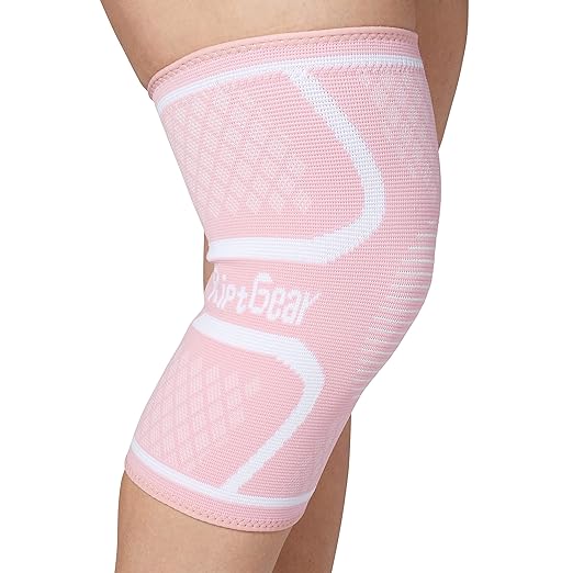 RiptGear Knee Compression Sleeve Women - Knee Support and Compression Knee Brace for Women Working Out For Pain, Running (Small, Pink (1 Pack))
