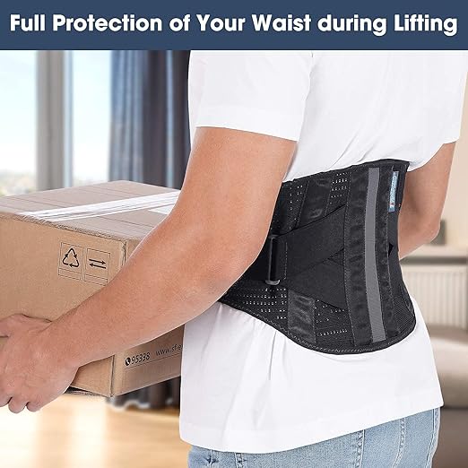 Back Brace Back Support Belt，Flexible Lumbar Support Lower Back Brace for Pain Relief, Back Support Brace for Lifting at Work, Scoliosis Pain Relief Brace XXXL Fits Waist Size 45”-51”