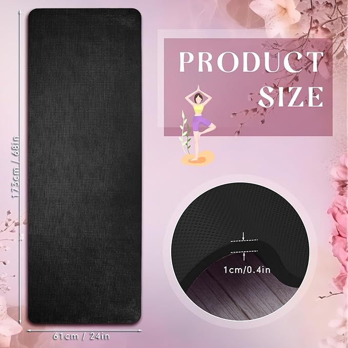 Timgle 6 Pcs 10mm Thick Yoga Mat Bulk 68 x 24 Inches Anti-slip Tear-resistant Exercise Mat Adult Gym Mats for Fitness, Stretching, Workout and Studio, Outdoor Yoga, Pilates