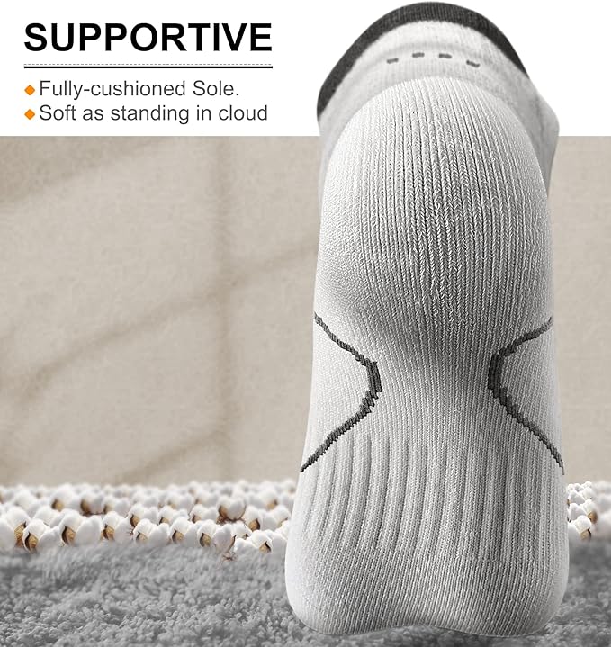 BULLIANT Men Running Socks,Active Ankle Socks No Show For Men With Cushioned Footbed Arch Support Breathable Wicking
