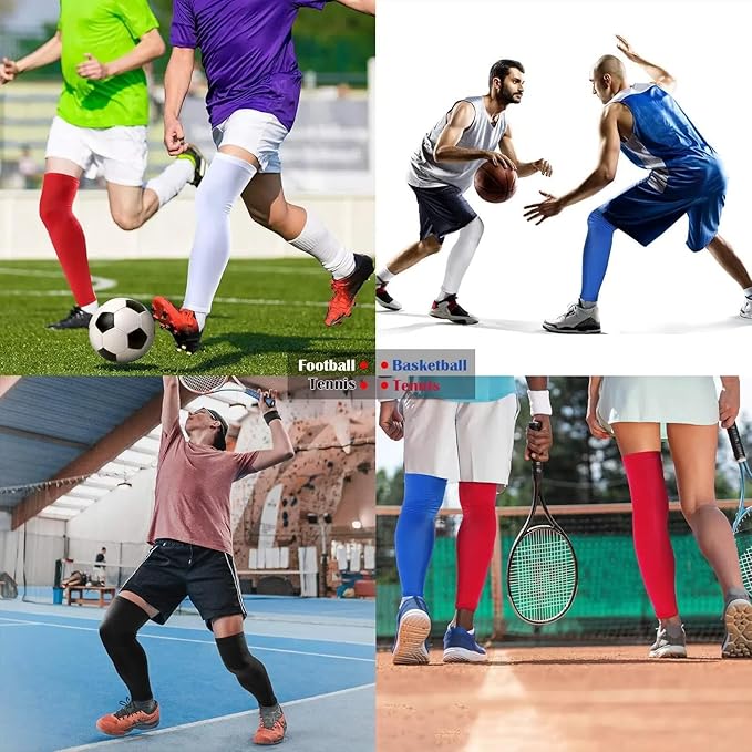 Skylety Leg Sleeves Compression Long Knee Sleeve UV Protect for Men Women Sport Basketball Football