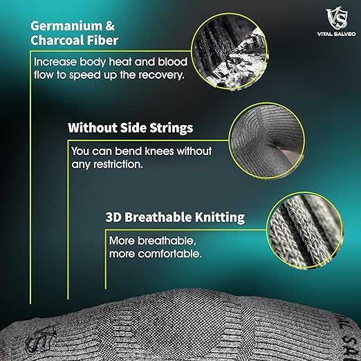 VITAL SALVEO-Compression Recovery Knee Sleeve/brace C3-COMFORT, Pain Relief, Protects Joint - Ideal for Sports and Daily Wear (1 Pair)/L