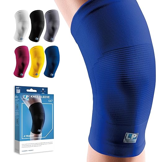 LP 647 Knee Brace For Arthritis Pain, Knee Pain Relief, Injury Recovery - Knee Sleeve For Weightlifting, Basketball, Hiking, Biking, Running, For Men Women (Blue, L, 1pcs)