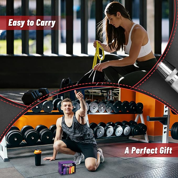 Resistance Bands for Working Out, 4-Level Pull Up Assistance Bands, Exercise Bands for Women & Men, Stretch Workout Bands for Full-Body Training, Fitness, Physical Therapy, Pull Up Bands at Home, Gym