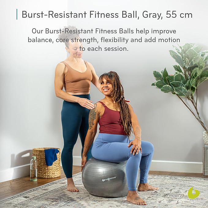 Balanced Body Burst-Proof Fitness Ball, Home or Gym Exercise Equipment for Stability, Coordination, and Conditioning