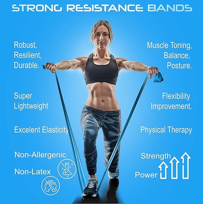 Bundle Resistance Bands Set of 5 & Foot Leg Stretcher for Physical Therapy, Professional Elastic Band. Perfect for Plantar Fasciitis Home Exercise, Workout, Strength Training, Yoga, Pilates, Rehab Leg