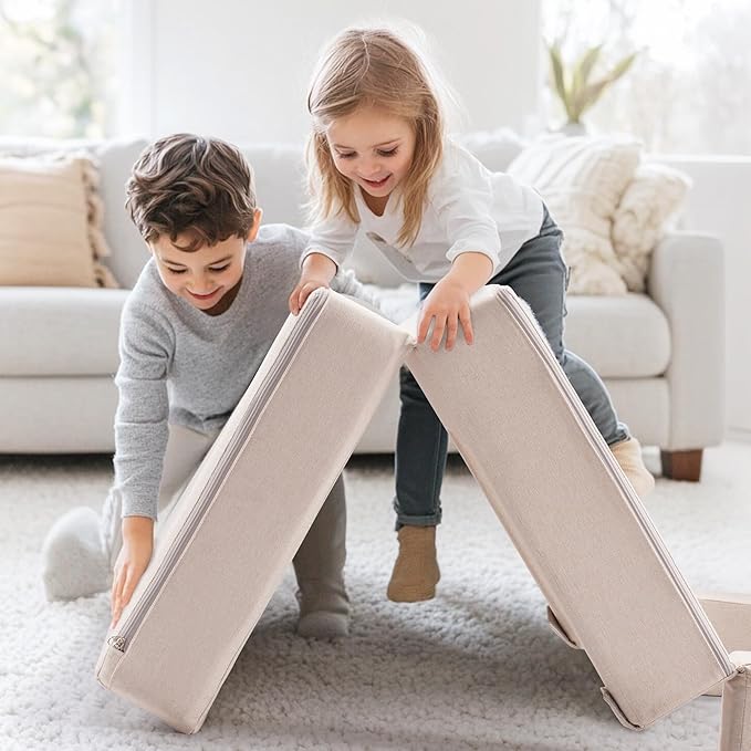 ROBOTIME Modular Play Couch for Kids, Convertible Toddler Sofa with Washable Covers, Versatile Foam Kids Couch for Playroom Forts, Lounging & Creative Play (for Ages 3+)