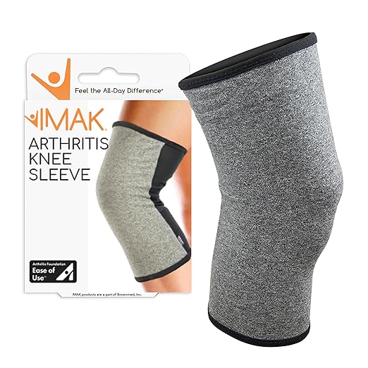 IMAK Brownmed Compression Arthritis Knee Sleeve - Knee Support Brace for Joint Pain, Circulation & Swelling Relief - X-Small