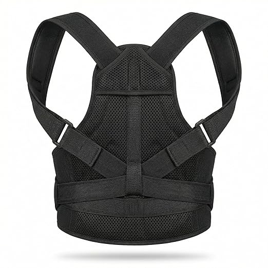 SUJEB Posture Corrector for Women and Men, Invisible Full Back Support Brace, Breathable Mesh, Shoulder Straightener for Back and Neck Pain Relief, Scoliosis, Medium