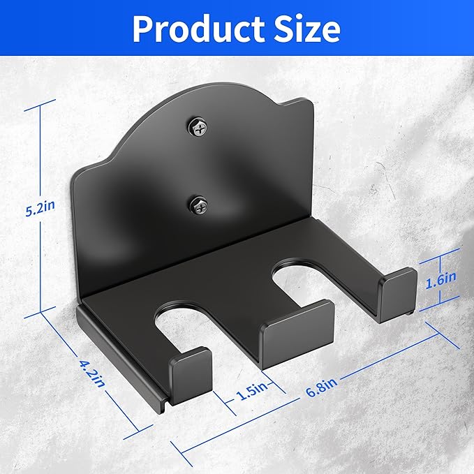 Olympic Barbell Wall Rack Holder - Heavy Duty 66lbs Weight Storage Mount with EVA Pads
