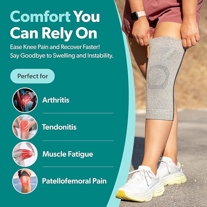 BraceAbility Knee Compression Sleeve - Knit Knee Pain Brace for Men or Women, Arthritis Relief, Meniscus Tear, Running, Workout, Sports, Swelling, Athletic Support for Joint Stability (Teal, XL/2XL)