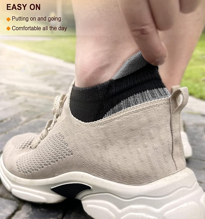 BULLIANT Men Running Socks,Active Ankle Socks No Show For Men With Cushioned Footbed Arch Support Breathable Wicking