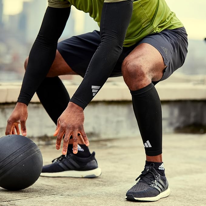 adidas Aeroready Compression Calf Sleeves, Lightweight, Moisture-Wicking Calf Compression Sleeves