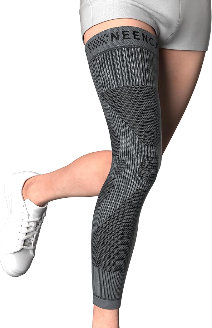 NEENCA Compression Leg Sleeve - Long Knee Sleeve, Ultra-thin Leg Sleeve with Graphene Ions Infused Fabric for Knee Pain Relief, Swelling, Arthritis, Poor Circulation, Runner, Sports - FSA/HSA Approved