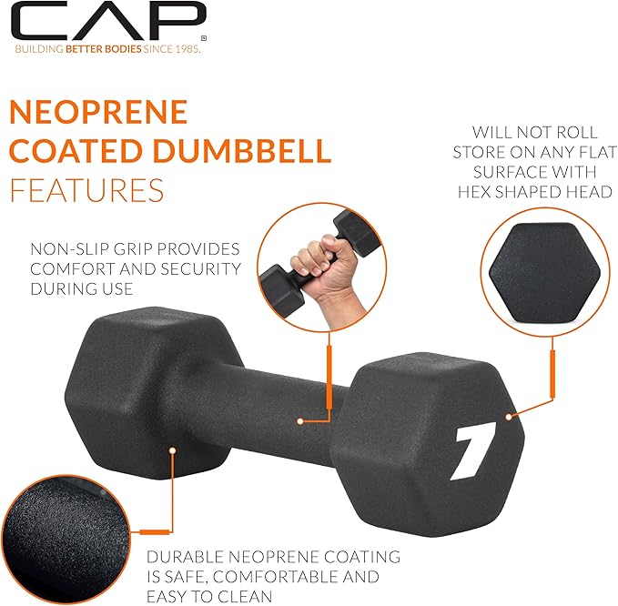 CAP Barbell Neoprene Dumbbell Weights Pairs & Sets | Multiple Colors