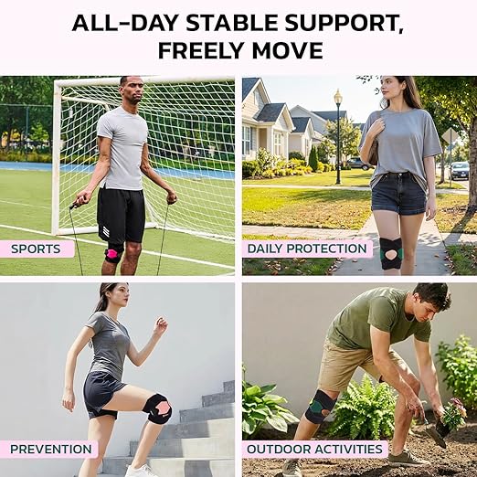 aoFIT Knee Brace for Men Women Knee Pain Meniscus Tear Arthritis Patella Dislocation Best Osteoarthritis Adjustable Compression with Memory Stabilizers for ACL MCL Breathable for Injury Recovery 3XL