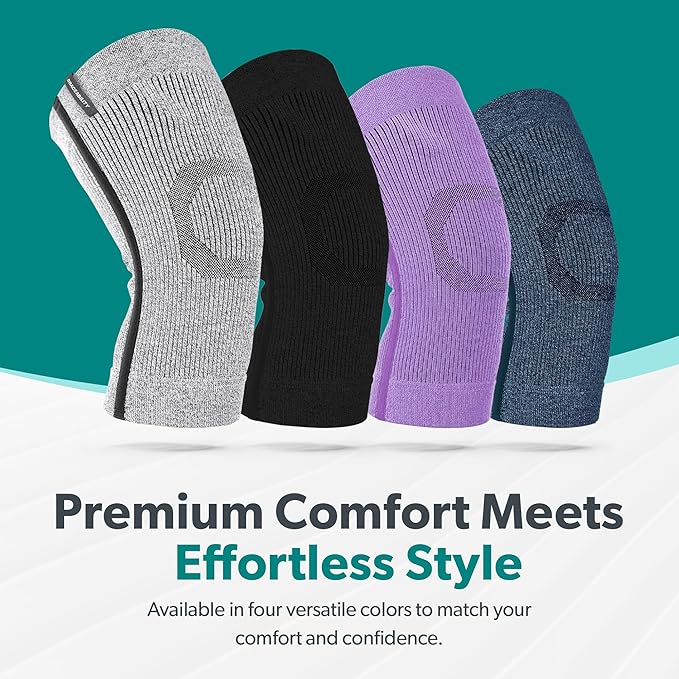 BraceAbility Knee Compression Sleeve - Knit Knee Pain Brace for Men and Women, Arthritis Relief, Meniscus Tear, Running, Workout, Sports, Swelling, Athletic Support for Joint Stability (XS/S Black)