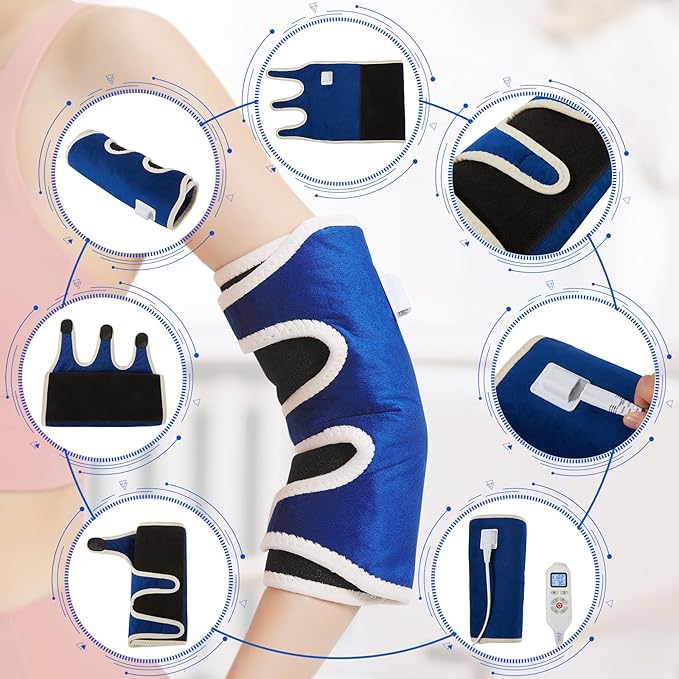 AOKESTE Elbow Heating Pad for Tennis Elbow and Tendonitis, Arm Heating Pad for Pain Relief,Heated Arm Brace for Joint Pain Relief,Adjustable Heat Therapy Brace Auto Shut-Off