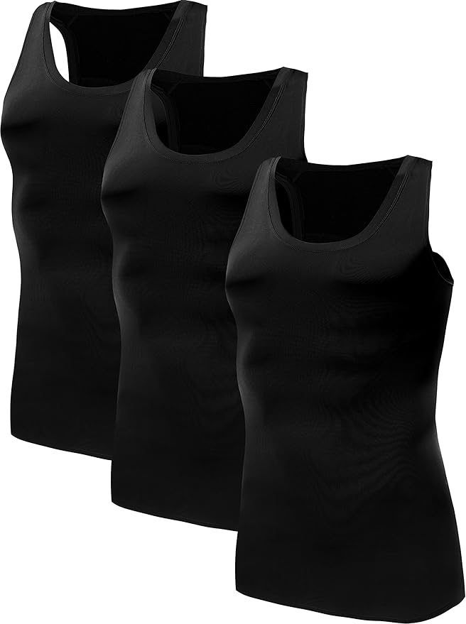 NELEUS Men's 3 Pack Athletic Compression Under Base Layer Sport Tank Top