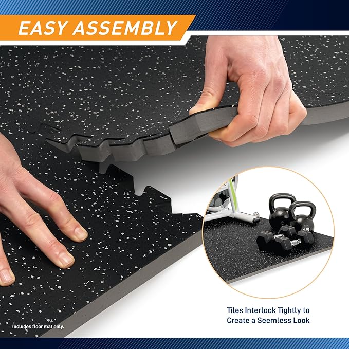 Marcy EVA Foam Interlocking Flooring Mat High Density Non-Slip Tiles for Fitness Equipment, Workout Cushion and Floor Protection