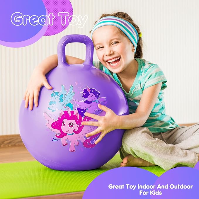 PlayZap Hopper Balls for Kids 3-8, 18 Inches Bouncy Ball with Handle, 18" Inflatable Bouncing Hopper, 45cm Jumping Toys, Garden Hopping Toys Girls Boys Gifts