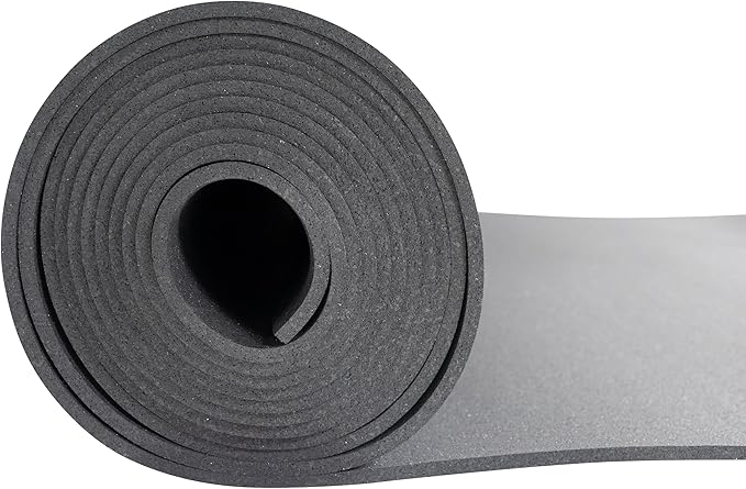 Playsafer Genaflex Rubber Gym Floor Mat, Heavy Duty Commercial Protective Gym Flooring Roll - 8mm Thick (Black, 4' X 4')